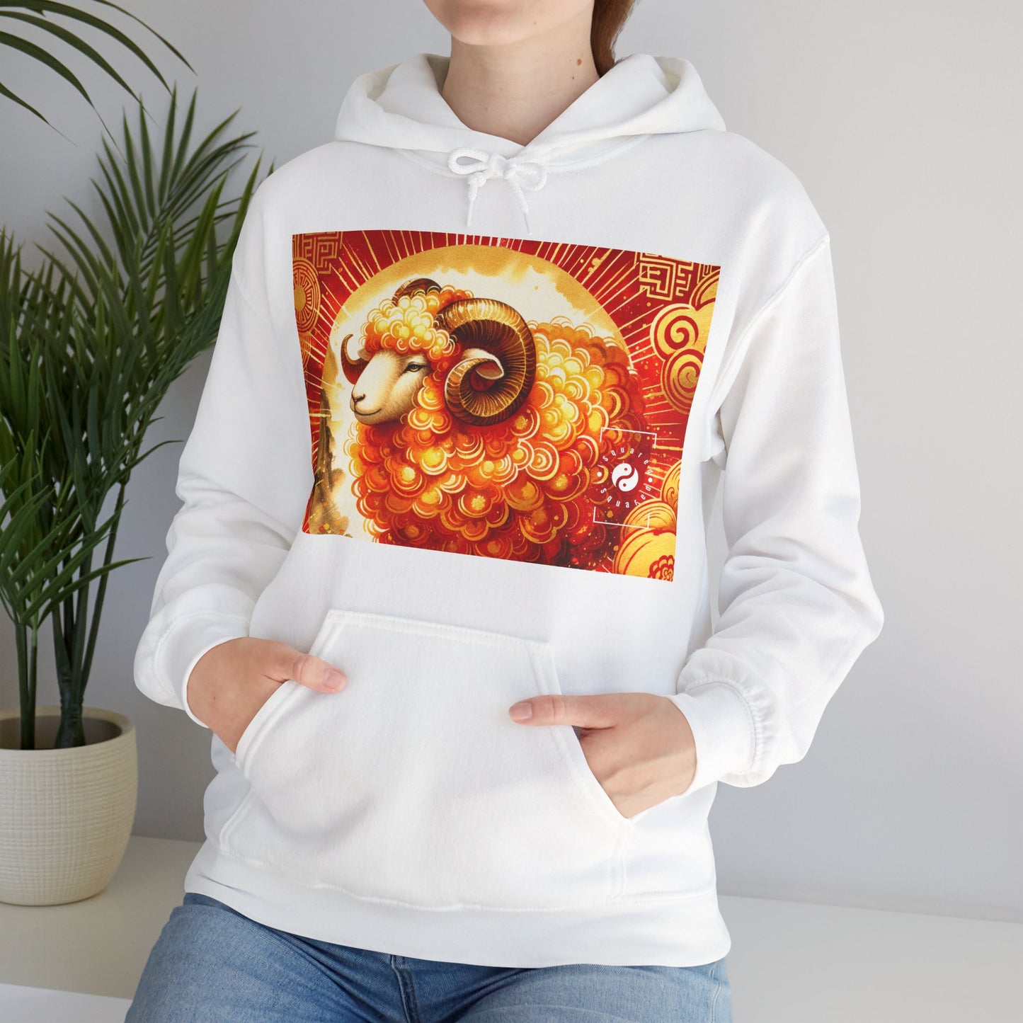 "Auspicious Gold of Divine Ewe: A Lunar New Year Revelry" - Hoodie