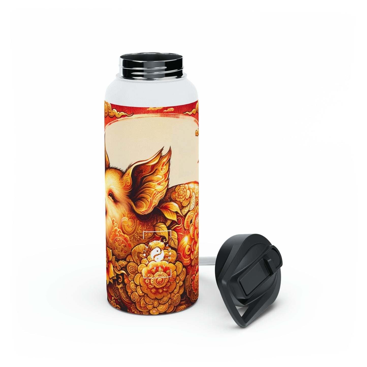 "Golden Prosperity: The Divine Boar Celebration" - Water Bottle