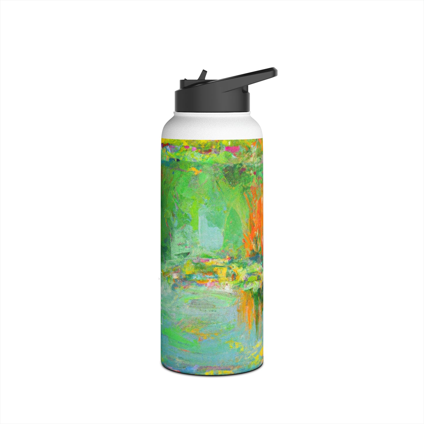 "Lily Aquarelle: Dusk Reflections" - Water Bottle