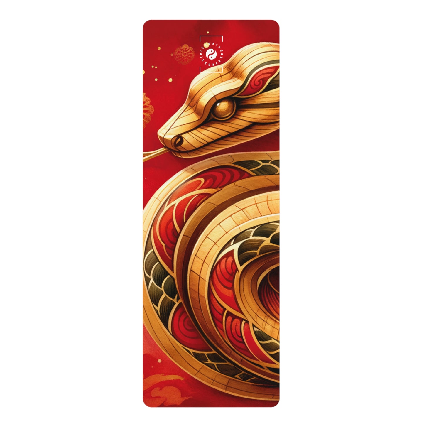 "Crimson Serenity: The Golden Snake" - Yoga Mat