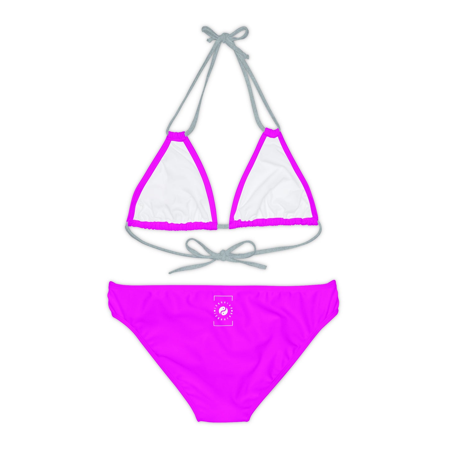 #f000ff Neon Purple - Lace-up Bikini Set