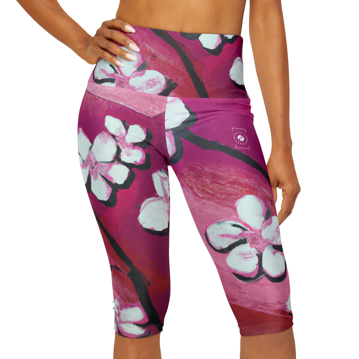 Fleur éphémère - Leggings Capri taille haute