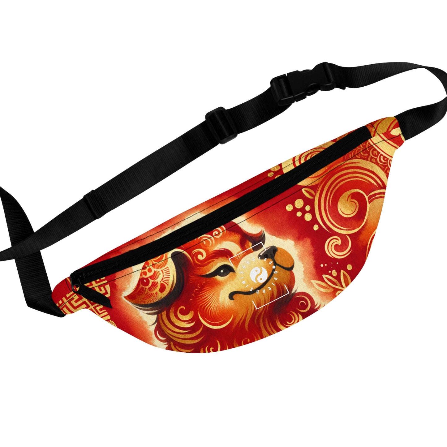 "Golden Canine Emissary on Crimson Tide: A Chinese New Year Odyssey" - Fanny Pack