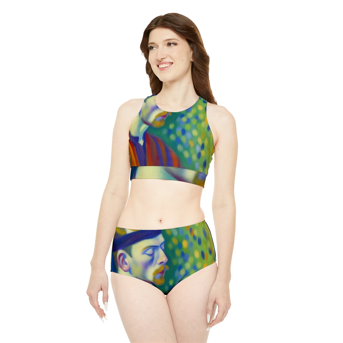 "Serene Resilience: A Frida's Solitude in hues" - Hot Yoga Bikini Set