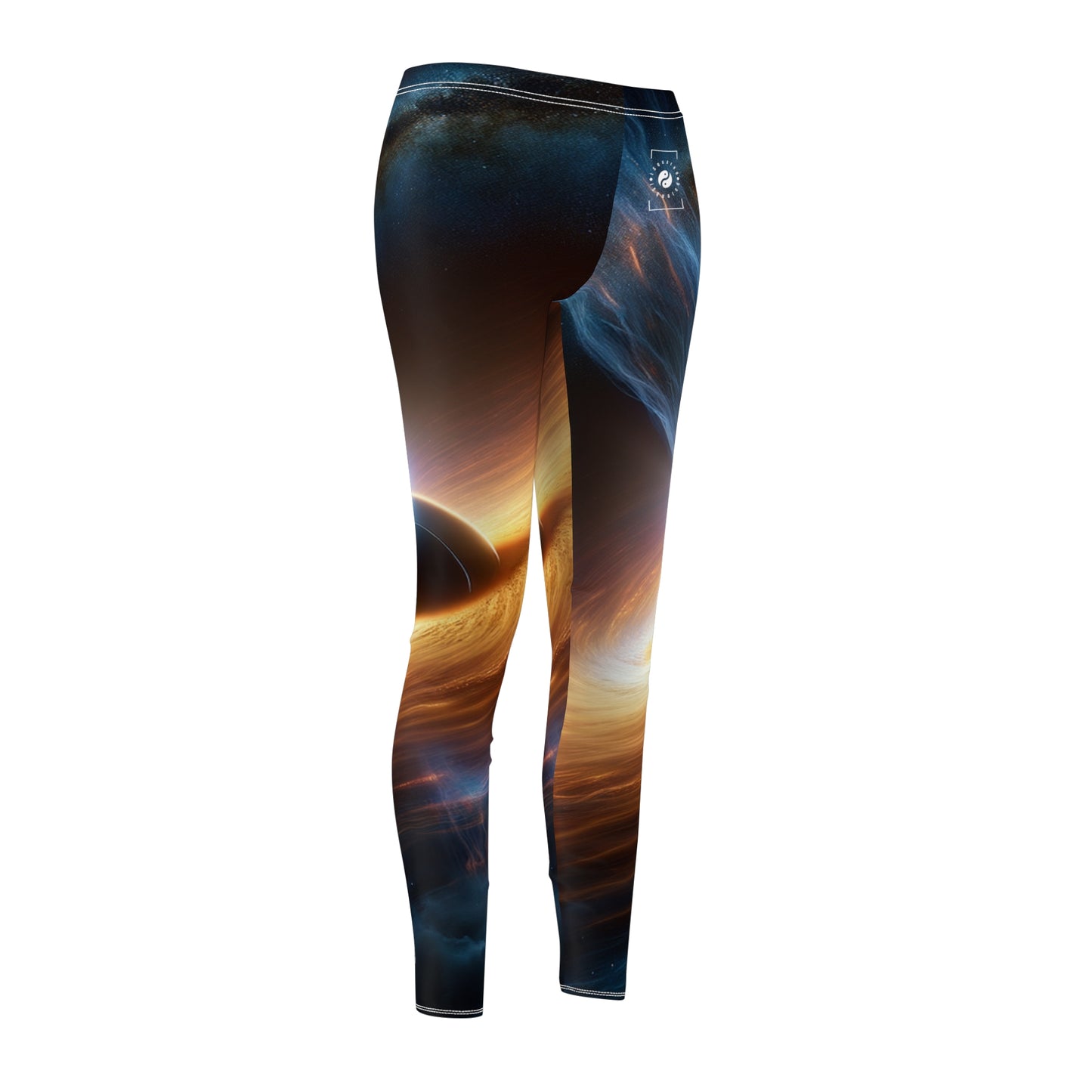 "Discs of Illumination: Black Hole Reverie" - Casual Leggings