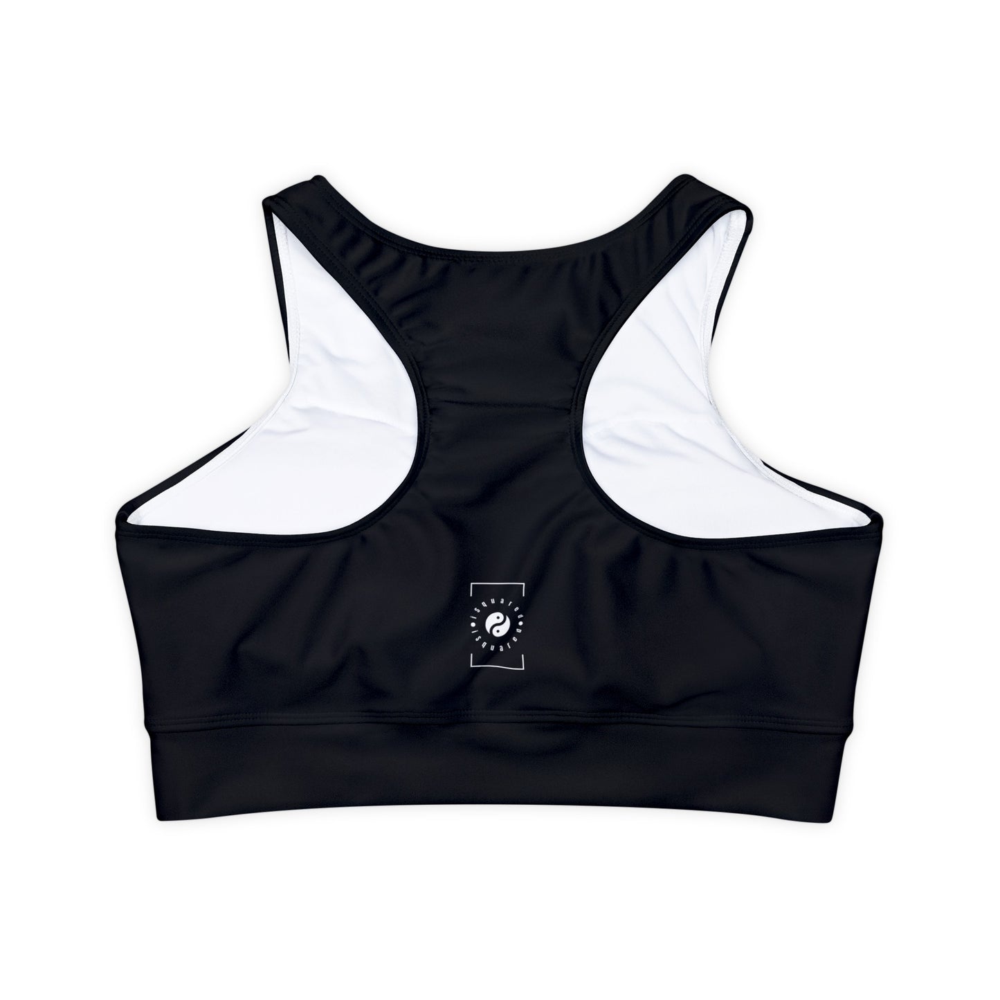 Pure Black - Lined & Padded Sports Bra