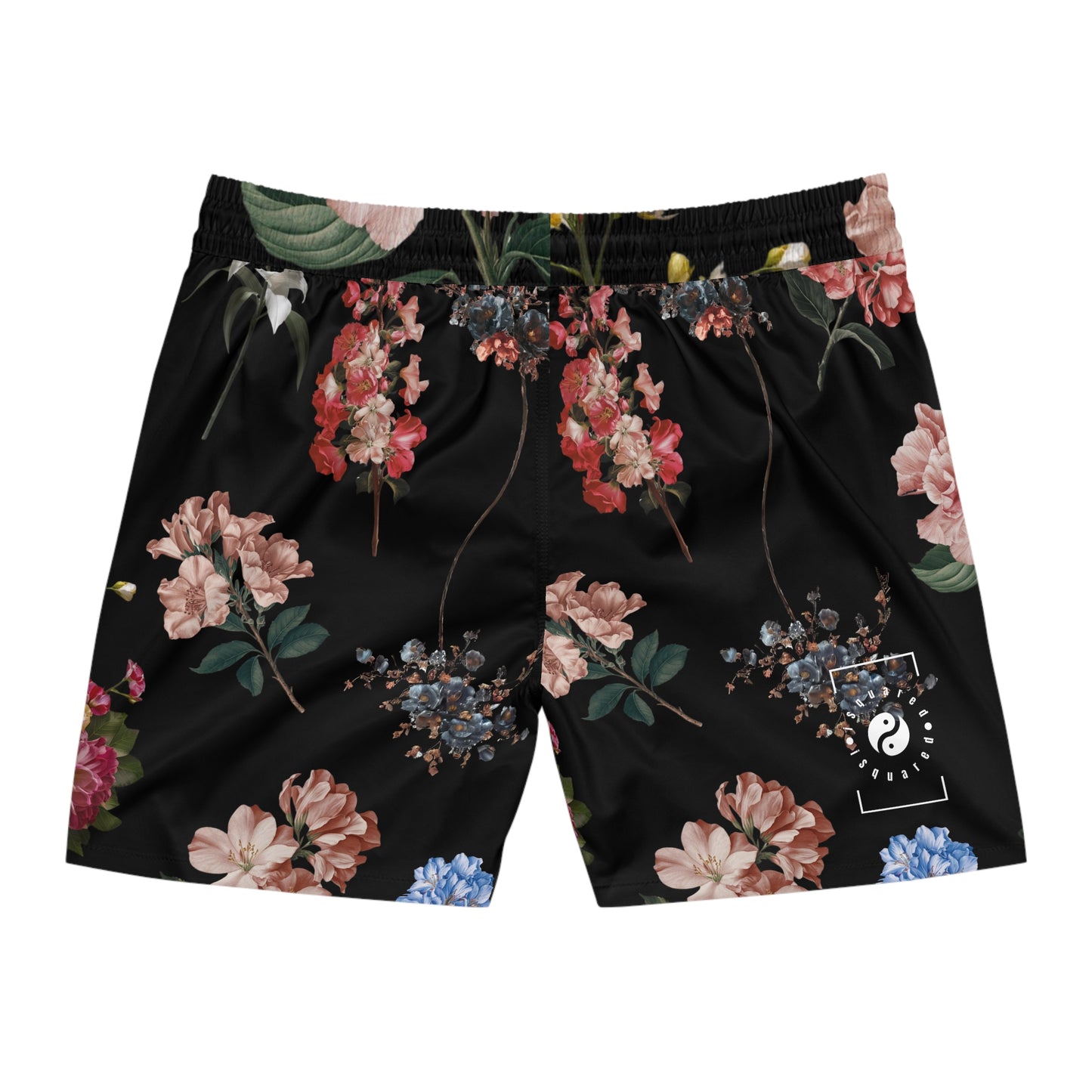 Botanicals on Black - Swim Shorts (Mid-Length) for Men