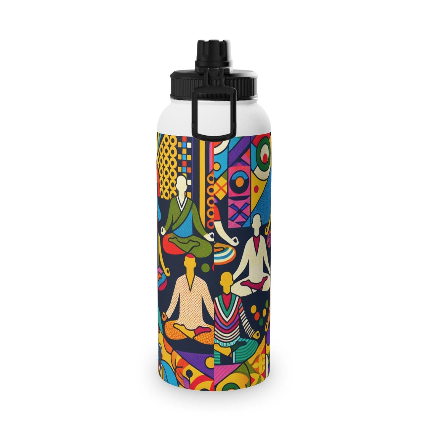 "Vibrant Sadana: Unleashing the Prana in Nouveau Réalité" - Sports Water Bottle