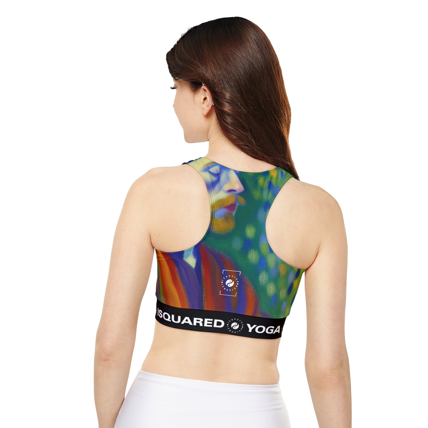 "Serene Resilience: A Frida's Solitude in hues" - Lined & Padded Sports Bra