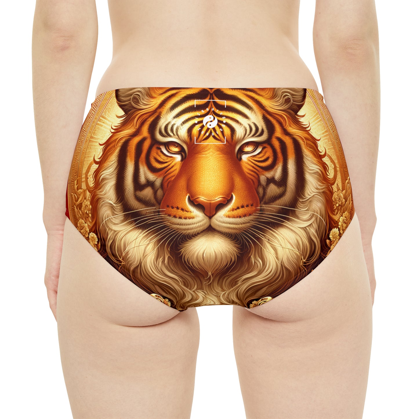 "Golden Majesty: Ascension of the Lunar Tiger" - High Waisted Bikini Bottom