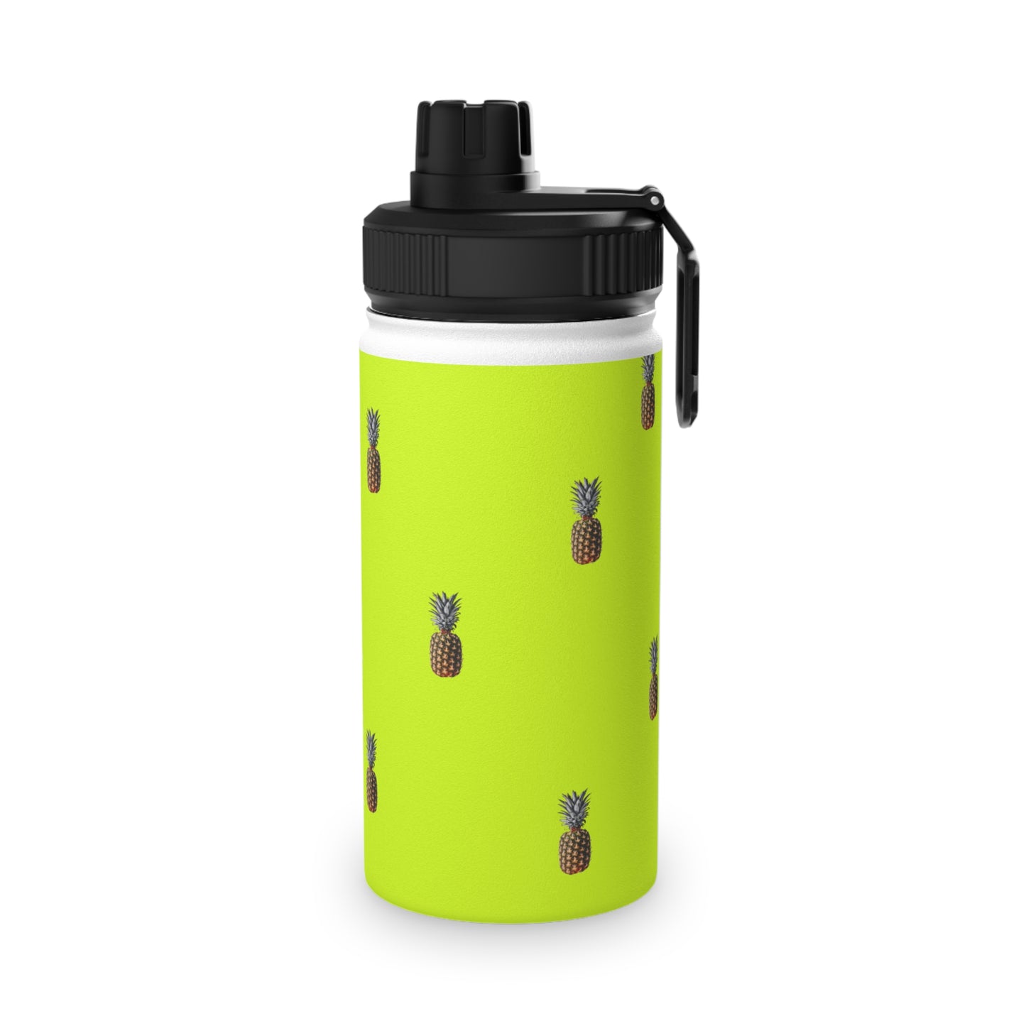 #D7FF11 Sharp Yellow + Pineapple - Sports Water Bottle