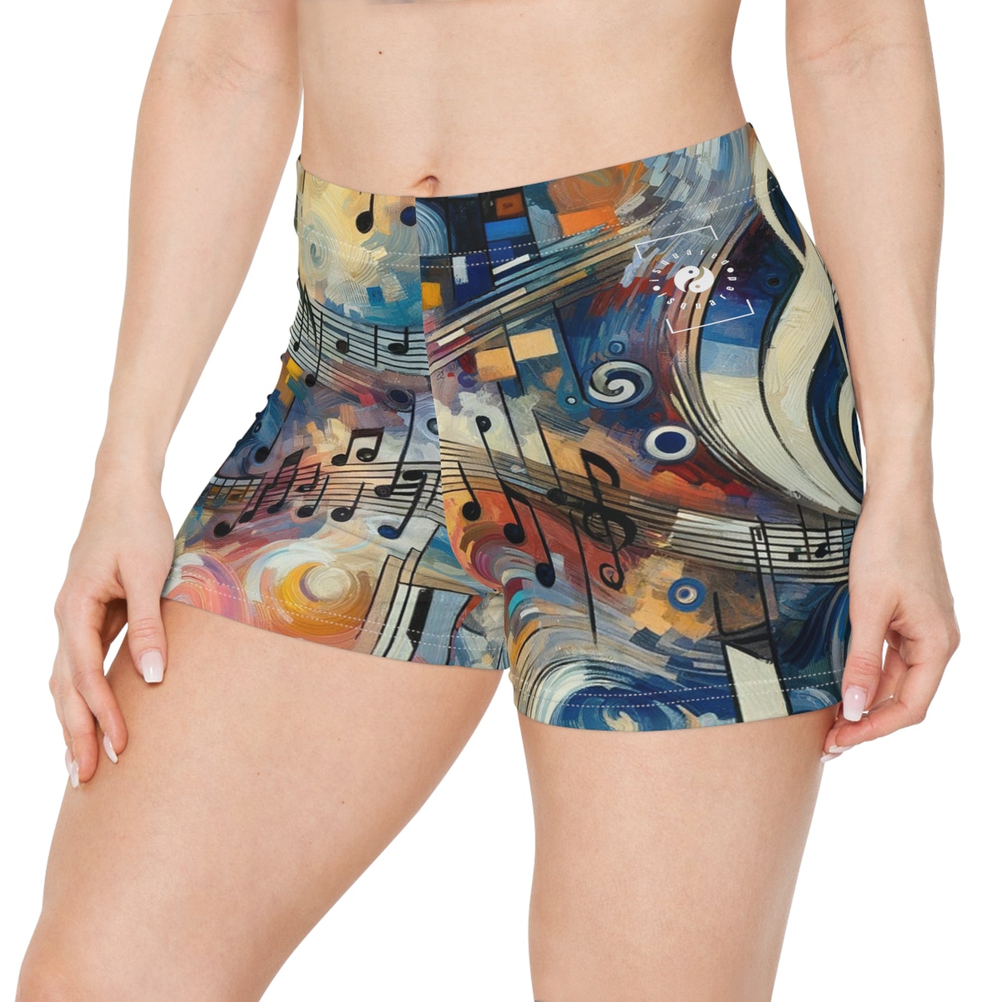 "Melodic Abstraction: Kandinsky's Symphony" - Mini Hot Yoga Short