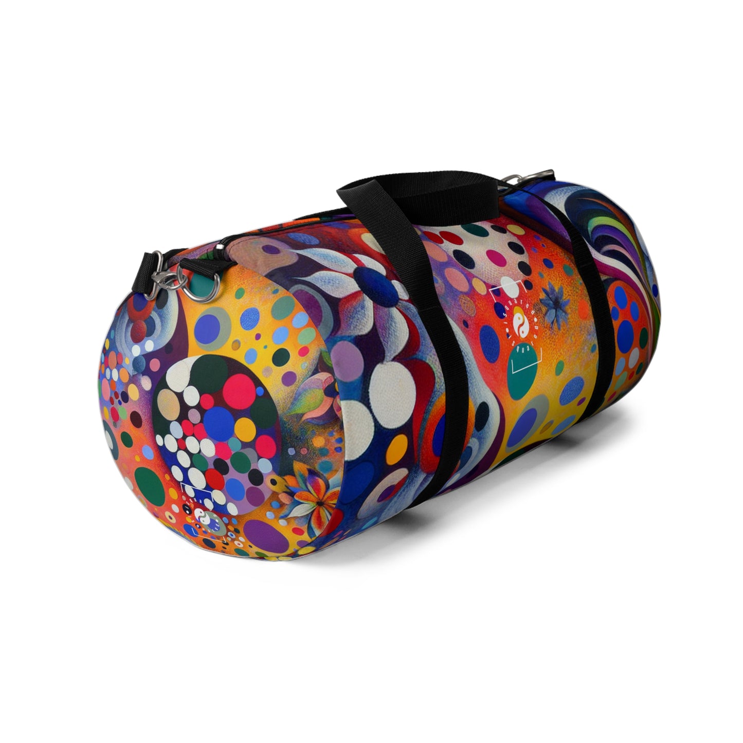 "Polka Petals in Yogic Surrealism: An Artistic Salute to Kusama and Kahlo" - Duffle Bag