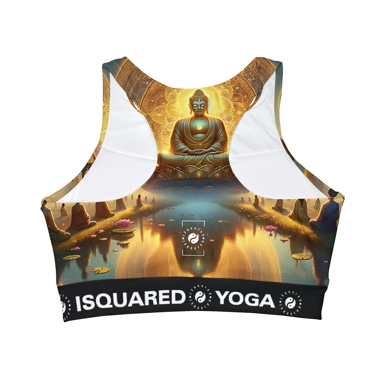 "Serenity in Transience: Illuminations of the Heart Sutra" - High Neck Crop Top