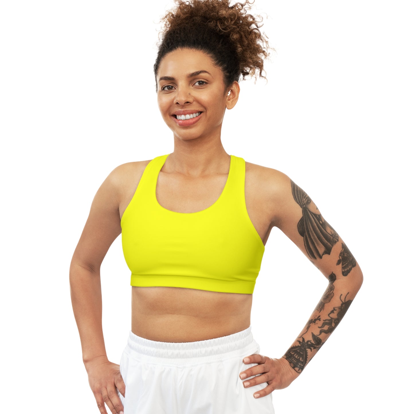 Jaune Fluo FFFF00 - Brassière de sport sans couture