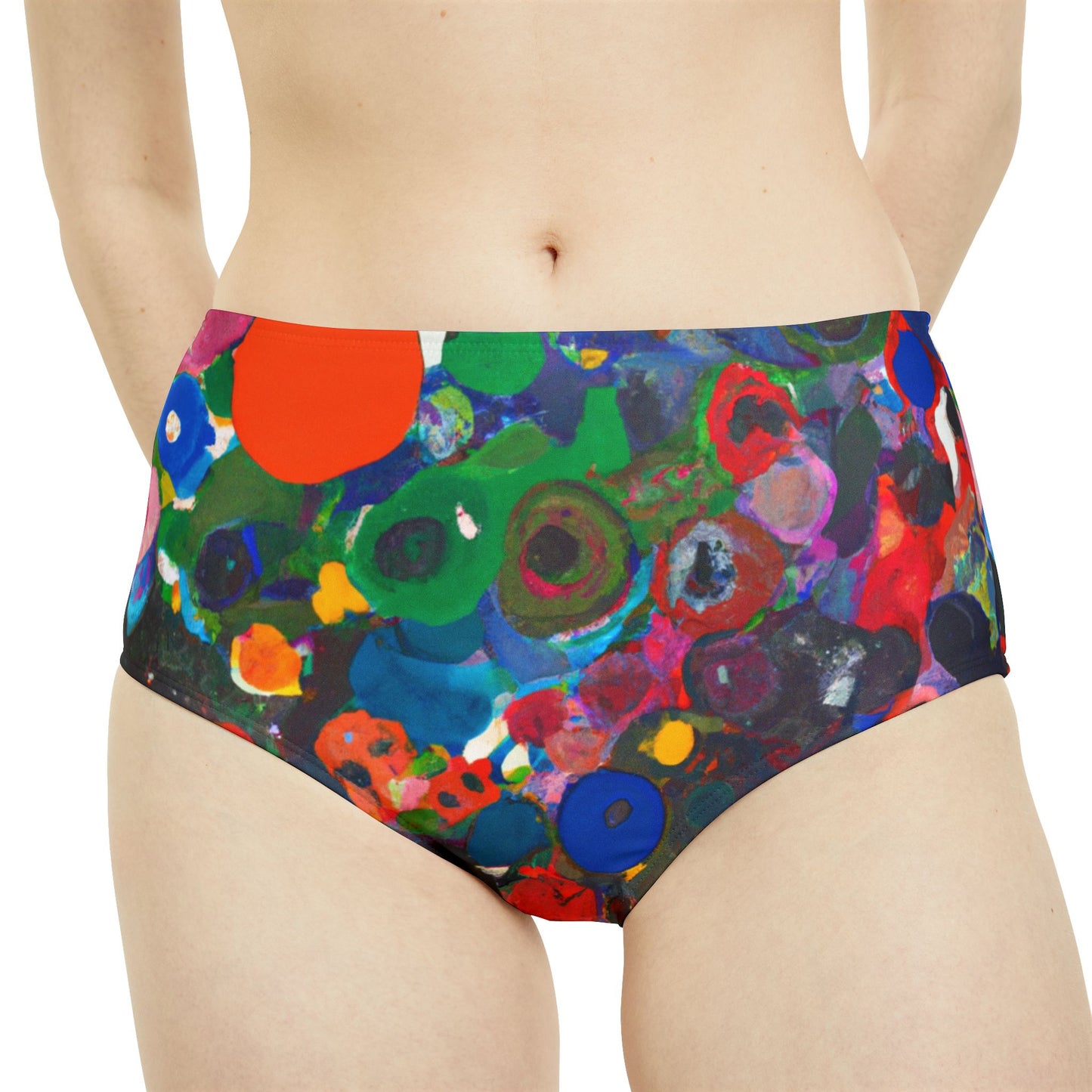 Ink drops meditation - High Waisted Bikini Bottom