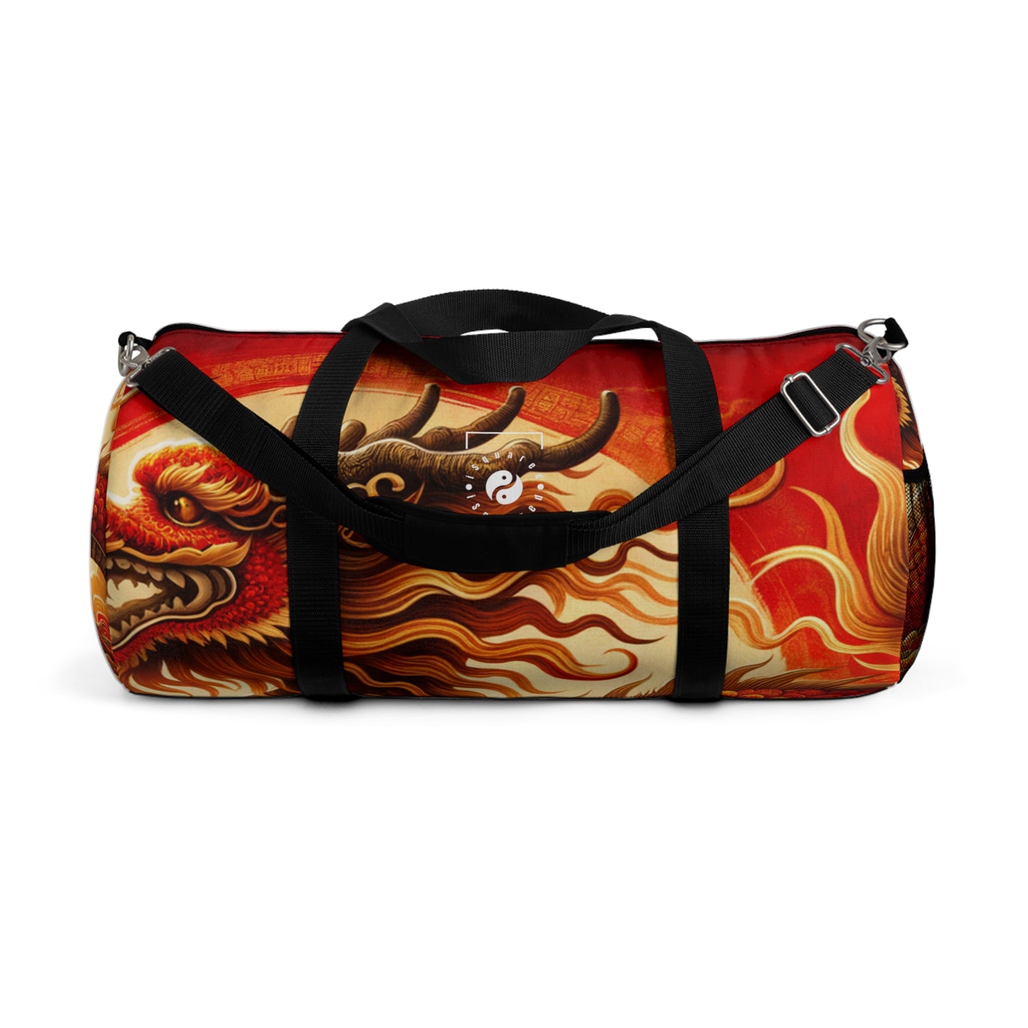 "Golden Dragon Dance in the Crimson Twilight" - Duffle Bag