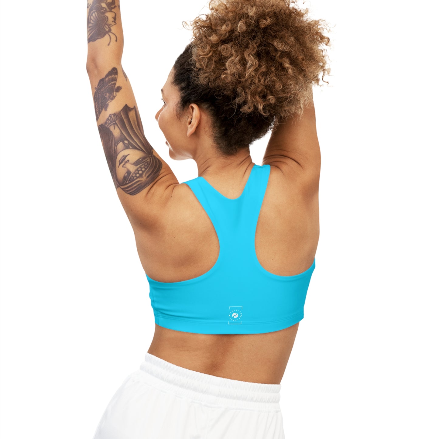 #04D9FF Neon Blue - Soutien-gorge de sport sans couture