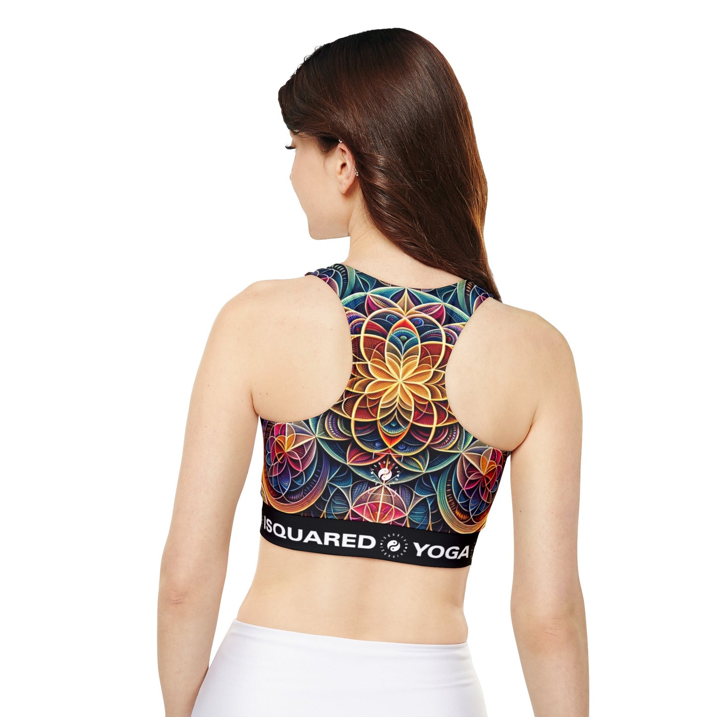 "Sacred Symmetry: Infinite Radiance of Love" - Lined & Padded Sports Bra