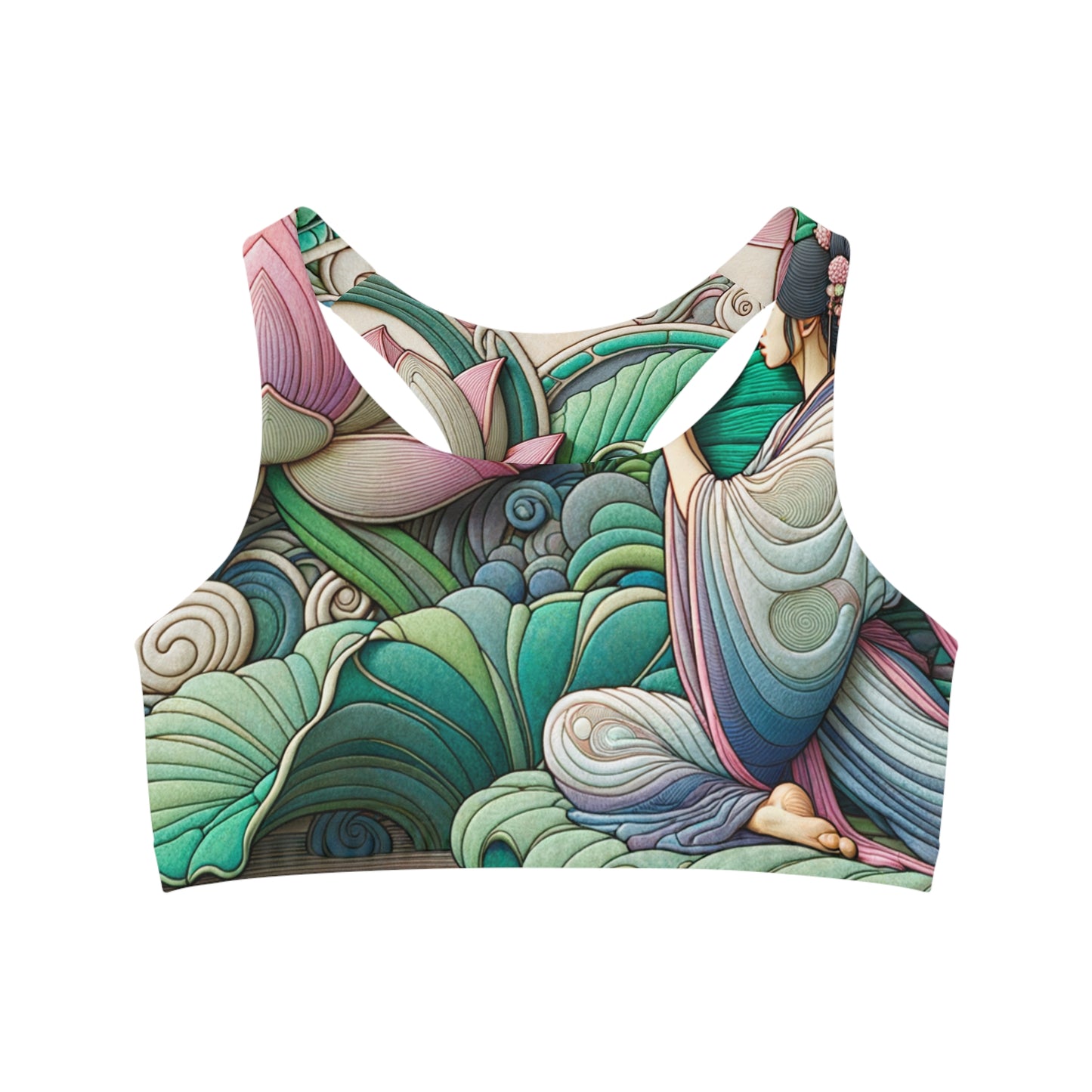 "Lotus Echo Serenity" - Seamless Sports Bra