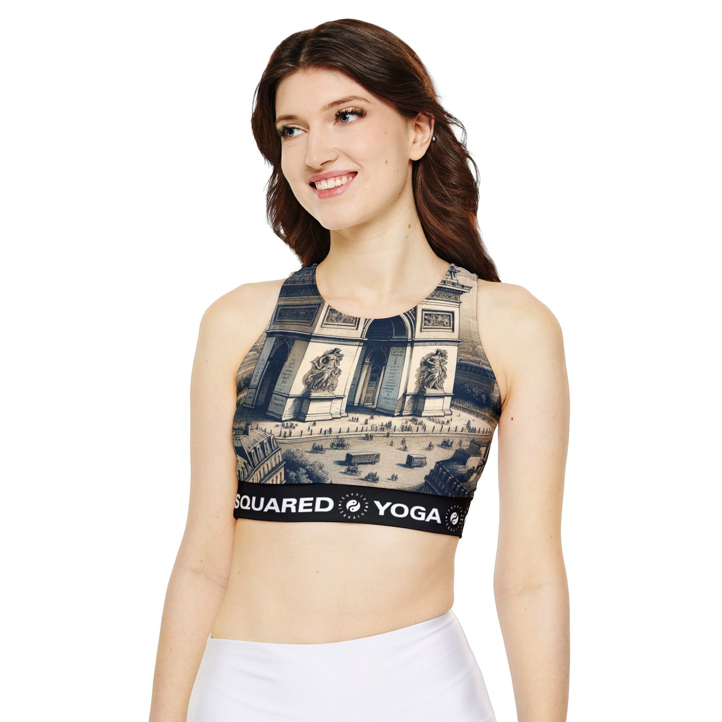 "Majesty of the Arc: A Napoleon Era Portrait" - Lined & Padded Sports Bra