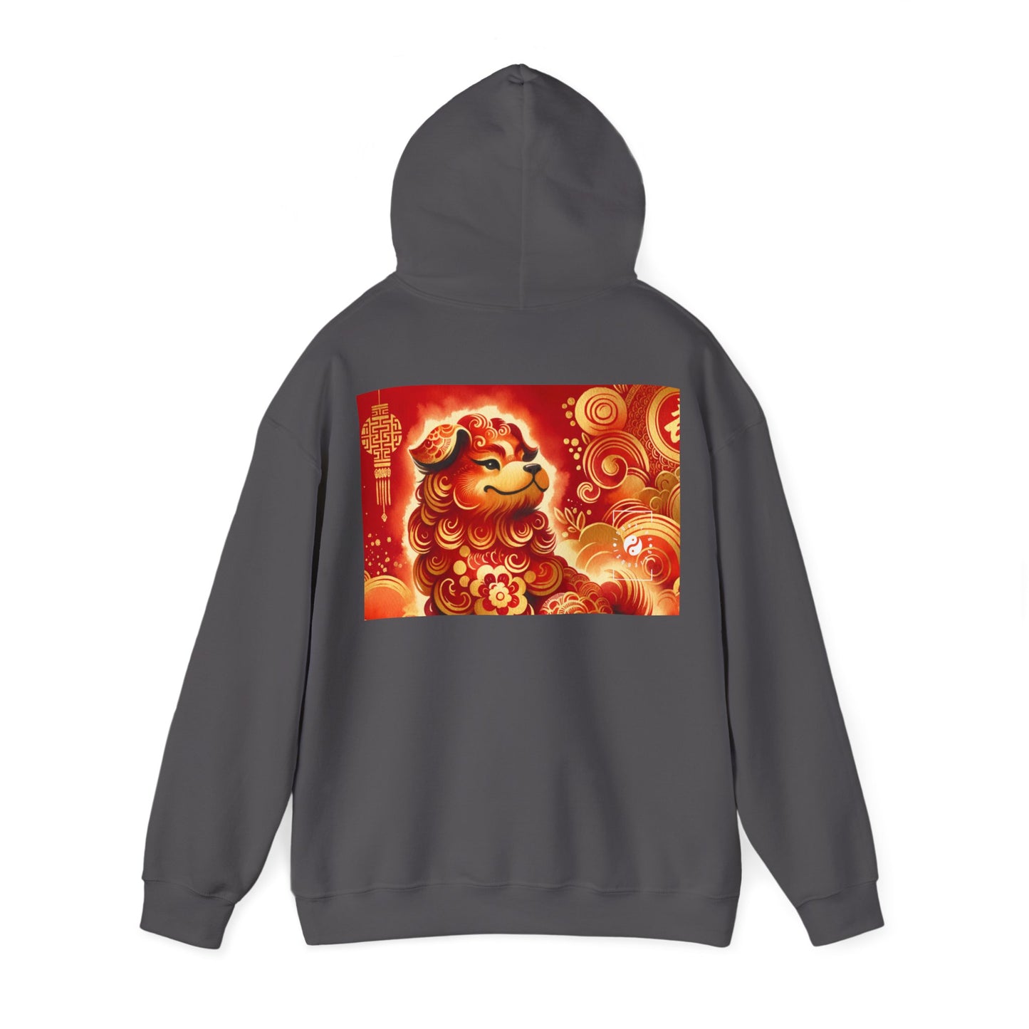 "Golden Canine Emissary on Crimson Tide: A Chinese New Year Odyssey" - Hoodie