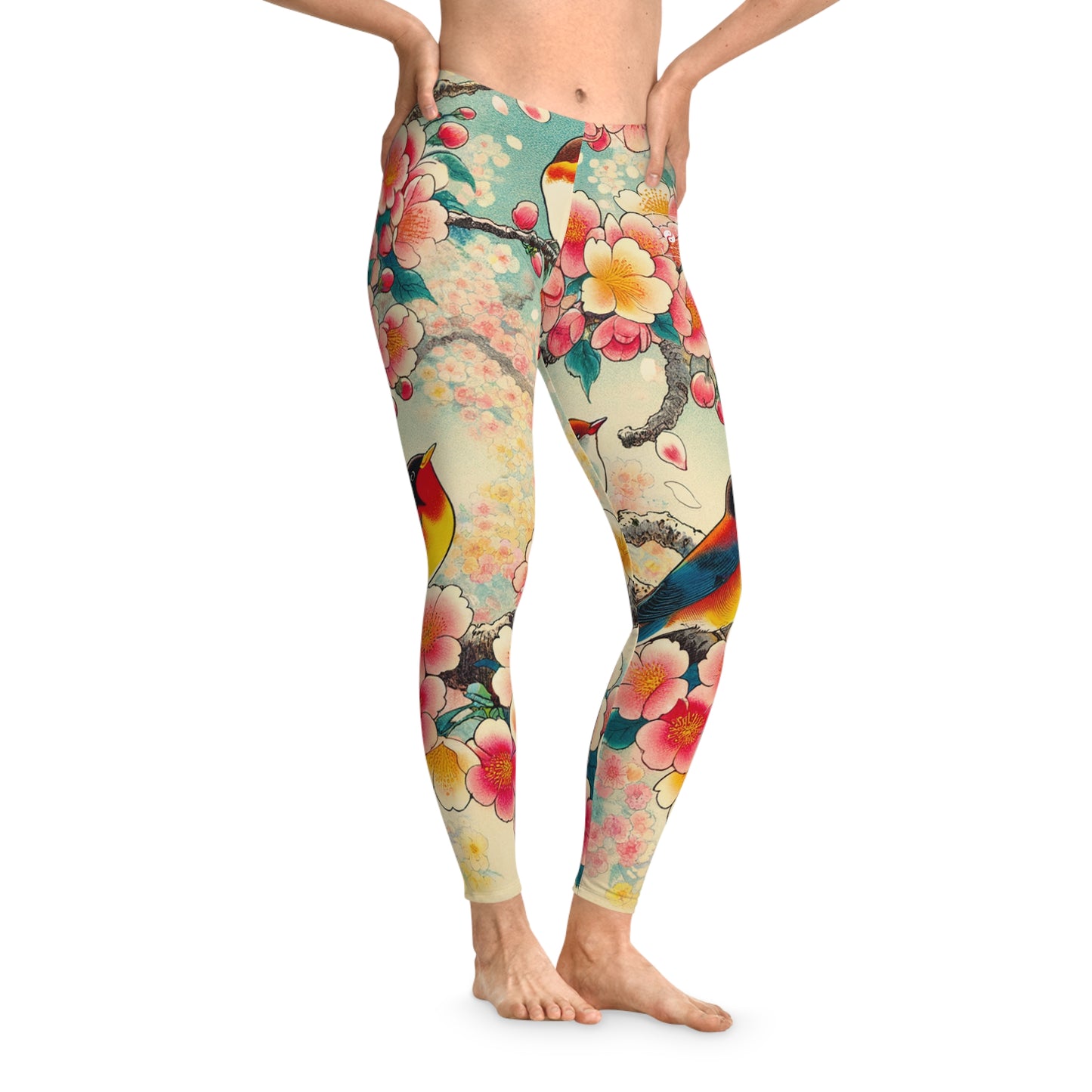 "Verdant Whispers: Sakura Chirping" - Unisex Tights