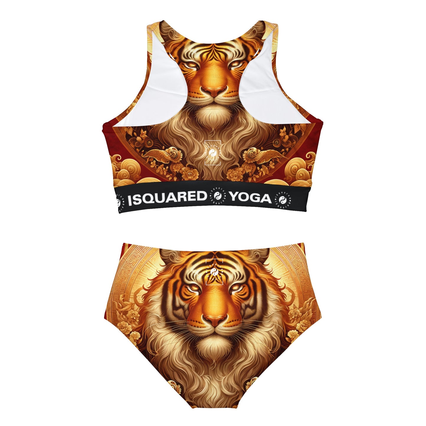 "Golden Majesty: Ascension of the Lunar Tiger" - Hot Yoga Bikini Set