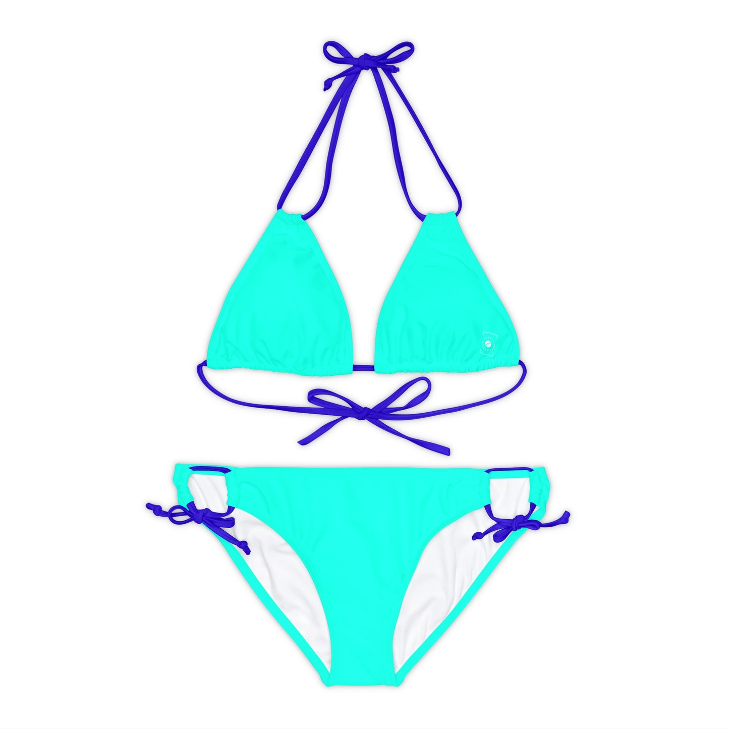 Neon Teal #11ffe3 - Lace-up Bikini Set