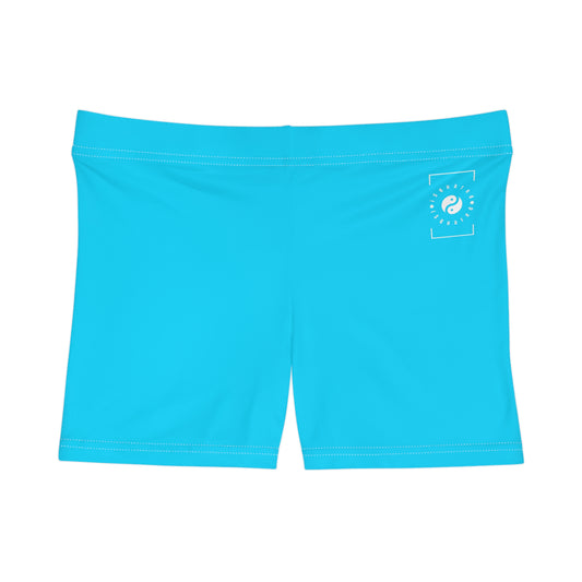 #04D9FF  Neon Blue - Mini Hot Yoga Short