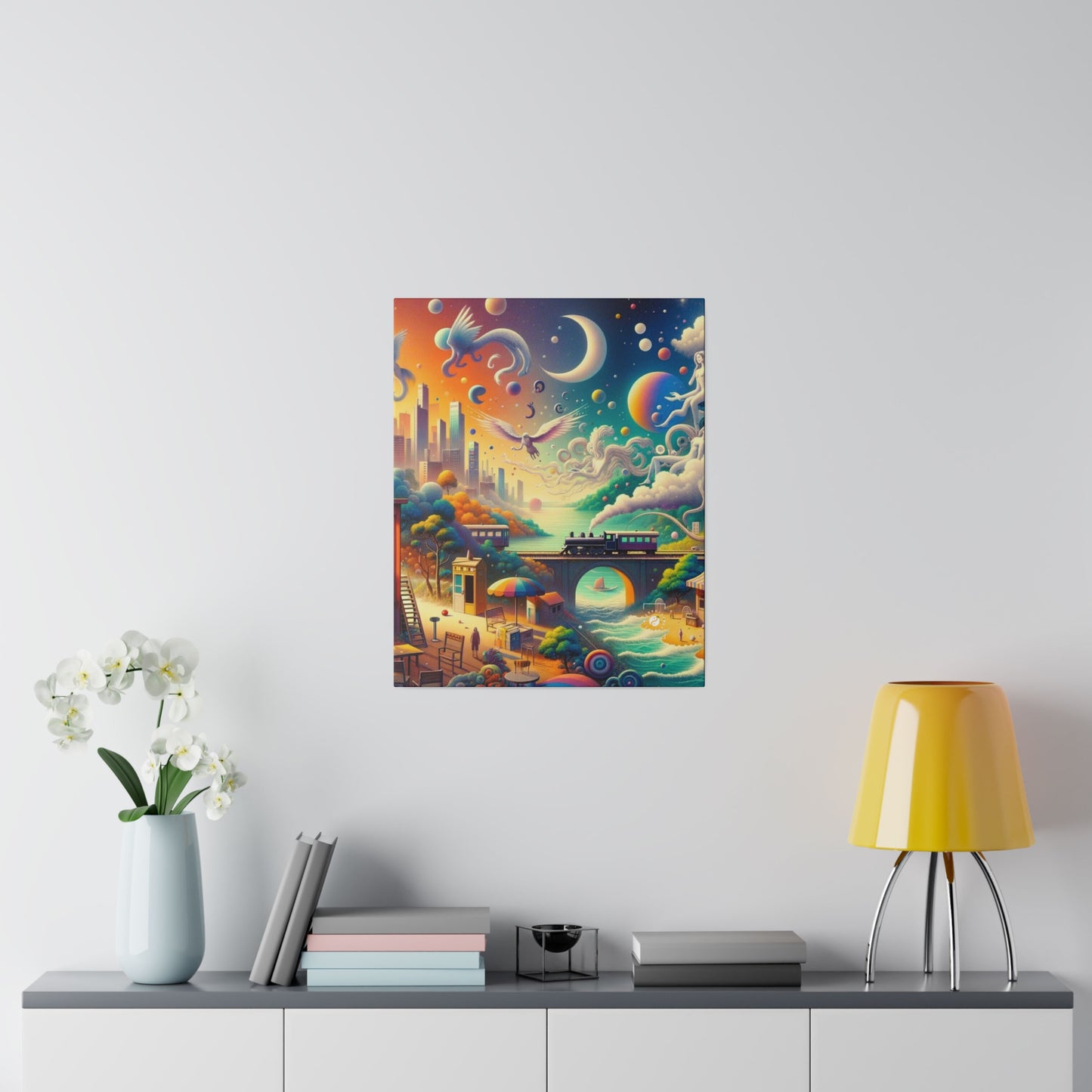 "Mirrors of Metaphor: A Murakami Odyssey" - Art Print Canvas