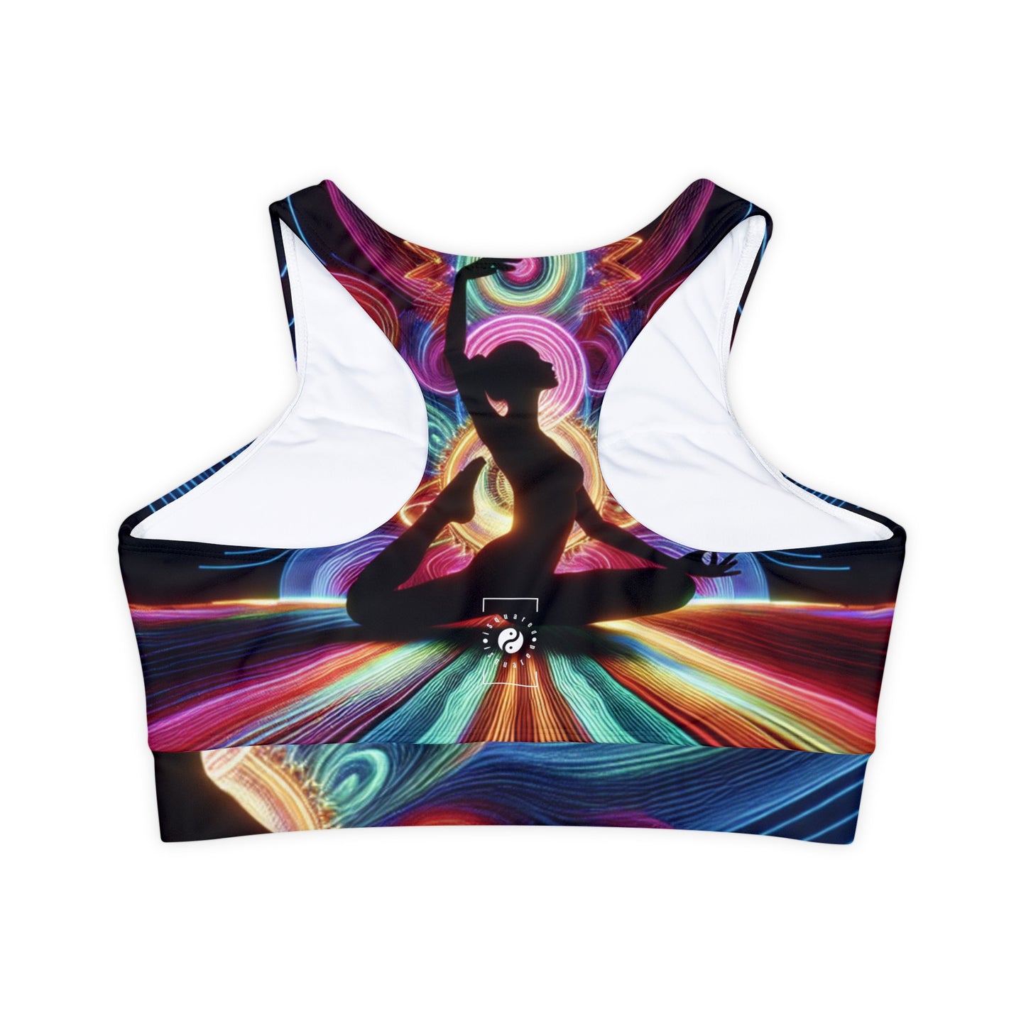 "Neon Zenith: Chromatic Balance" - Lined & Padded Sports Bra