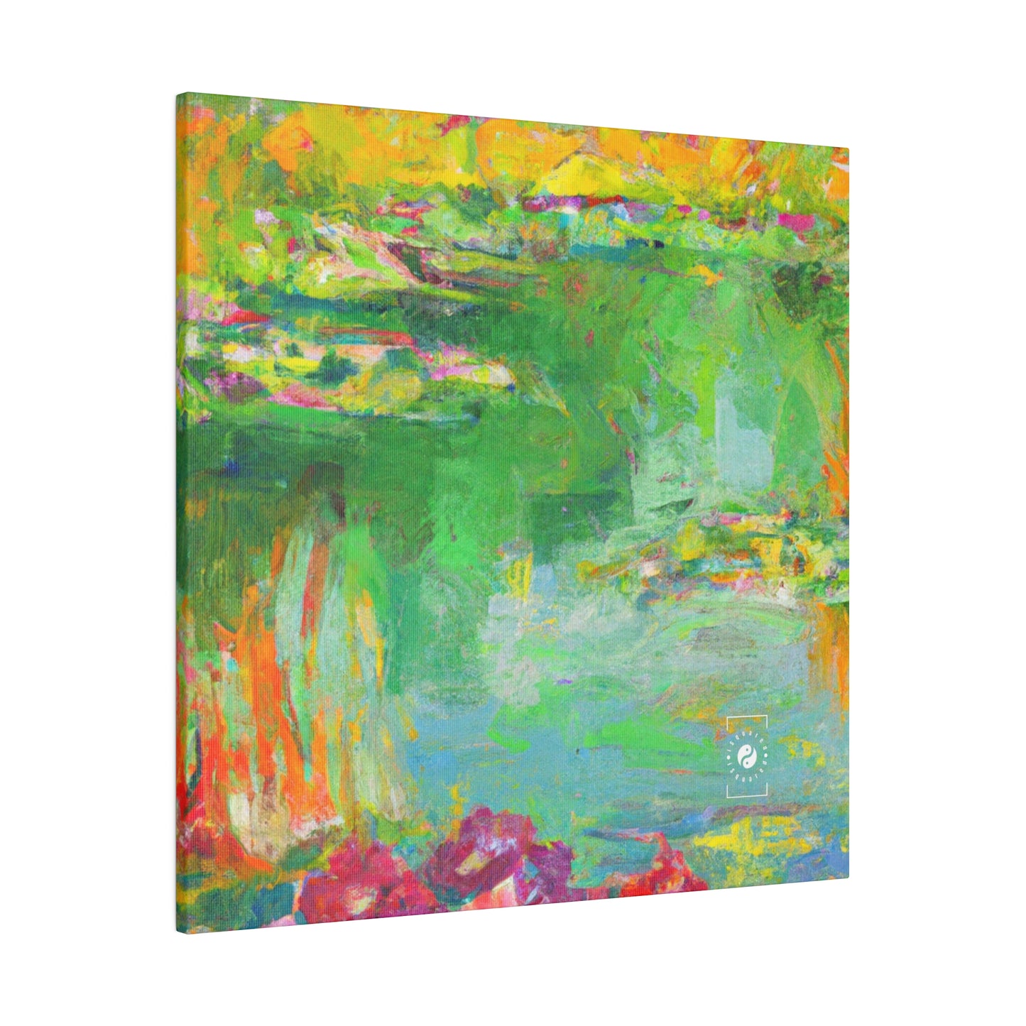 "Lily Aquarelle: Dusk Reflections" - Art Print Canvas