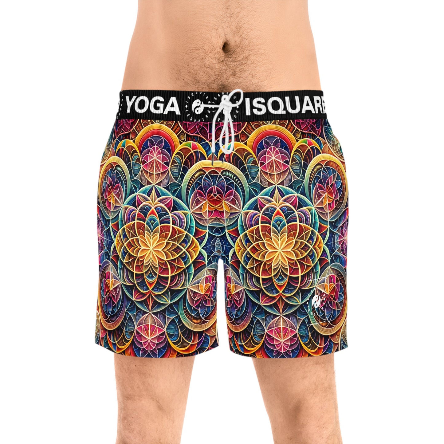 "Sacred Symmetry: Infinite Radiance of Love" - Swim Shorts (Mid-Length) for Men