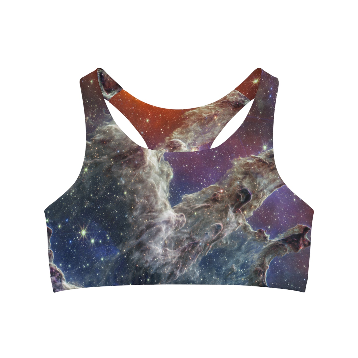 Pillars of Creation (NIRCam and MIRI Composite Image) - JWST Collection - Seamless Sports Bra