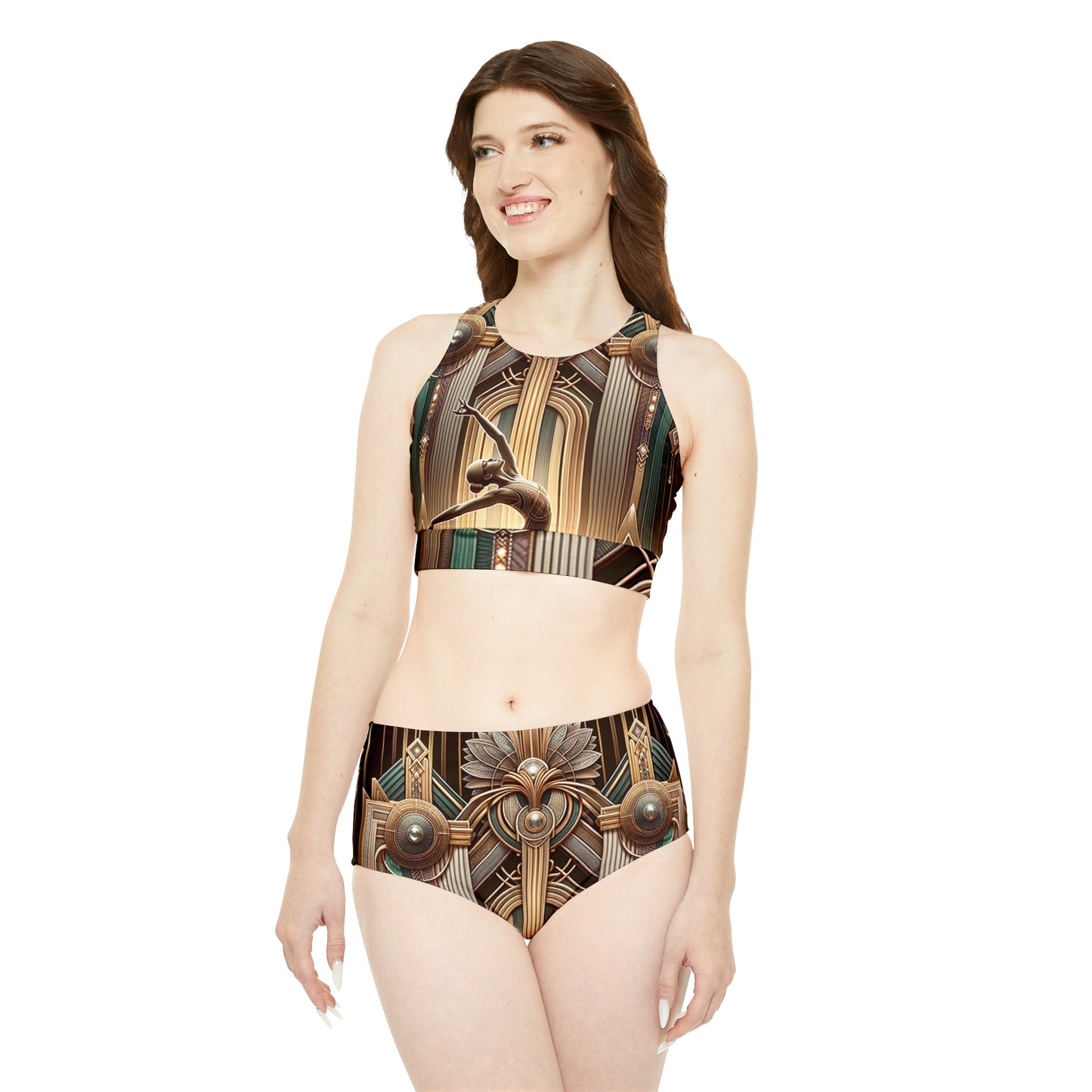 Deco Serenity: A Fusion of Opulence and Zen - Hot Yoga Bikini Set