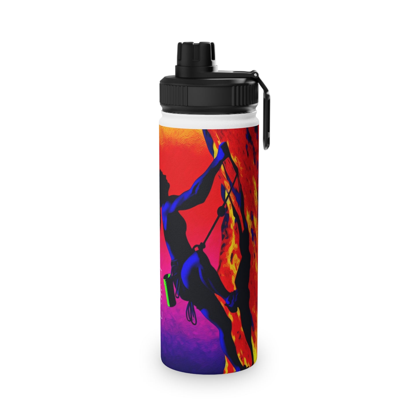 "Technicolour Ascent: The Digital Highline" - Sports Water Bottle