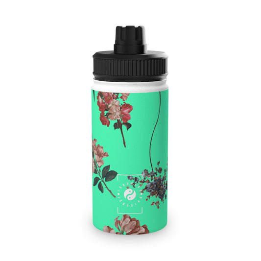 Botanicals on Turquoise - Sports Water Bottle