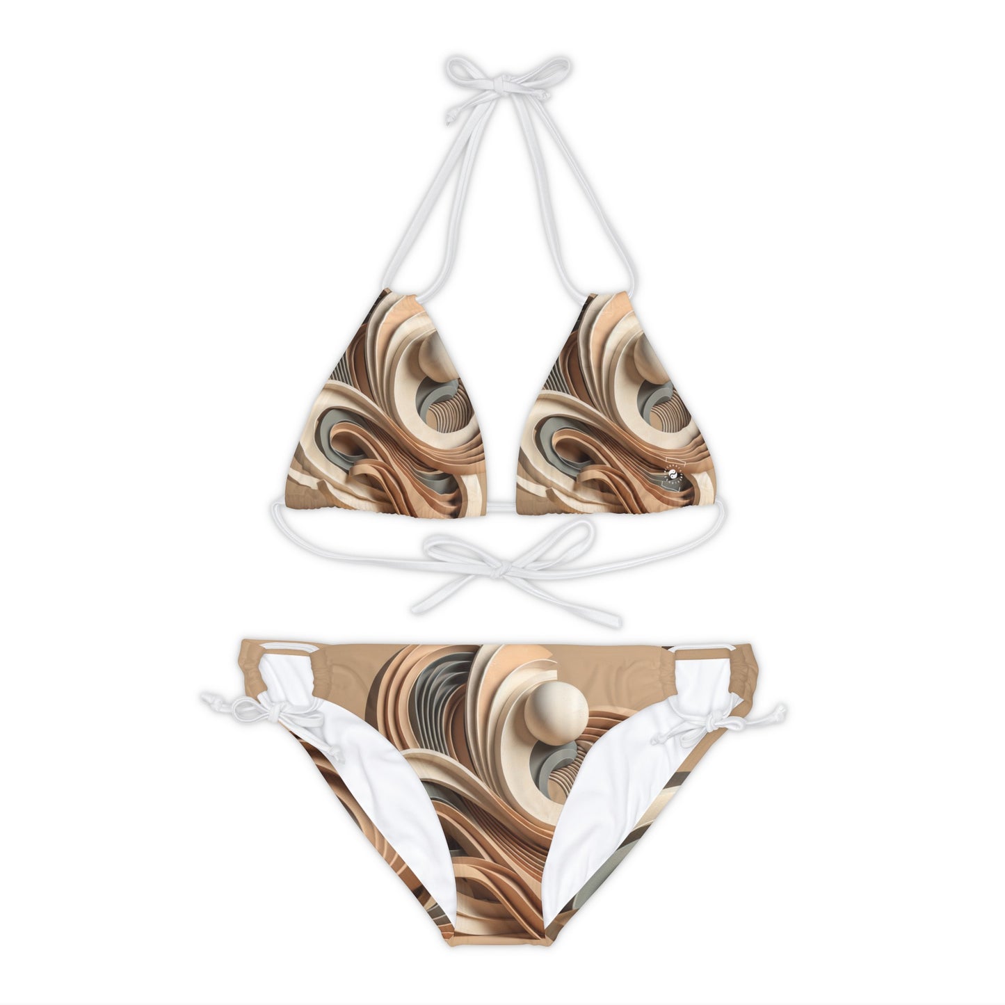 "Hepworth Hues: An Earth Tone Symphony" - Lace-up Bikini Set