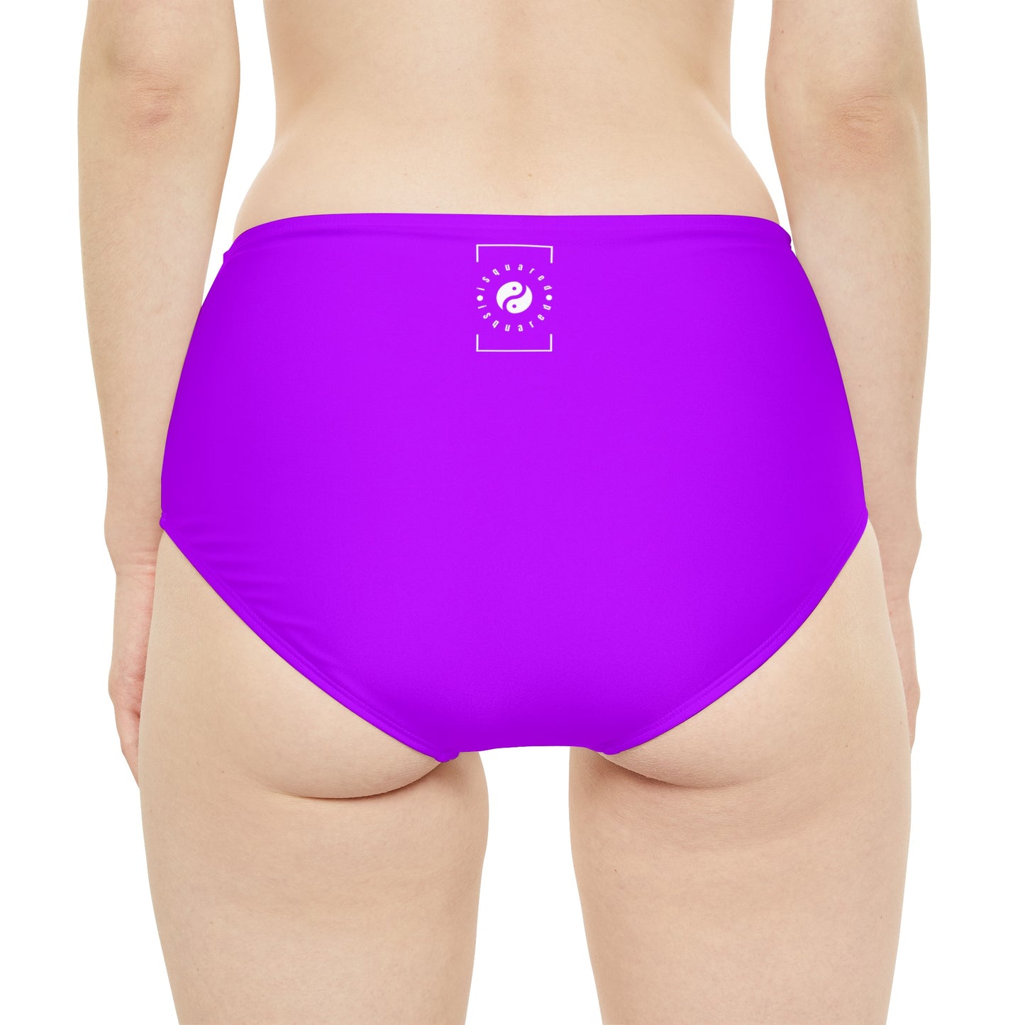 #BF00FF Electric Purple - High Waisted Bikini Bottom