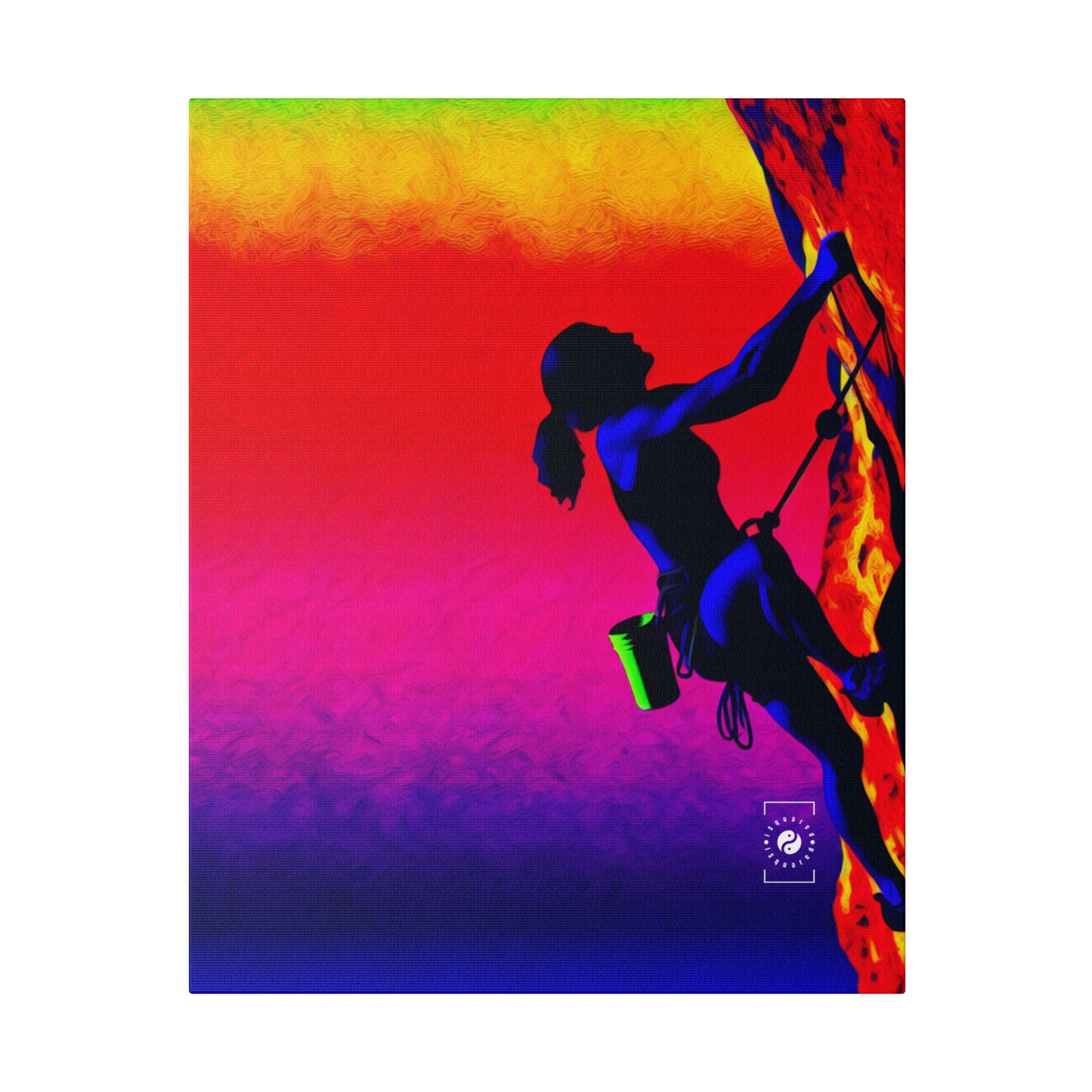 "Technicolour Ascent: The Digital Highline" - Art Print Canvas