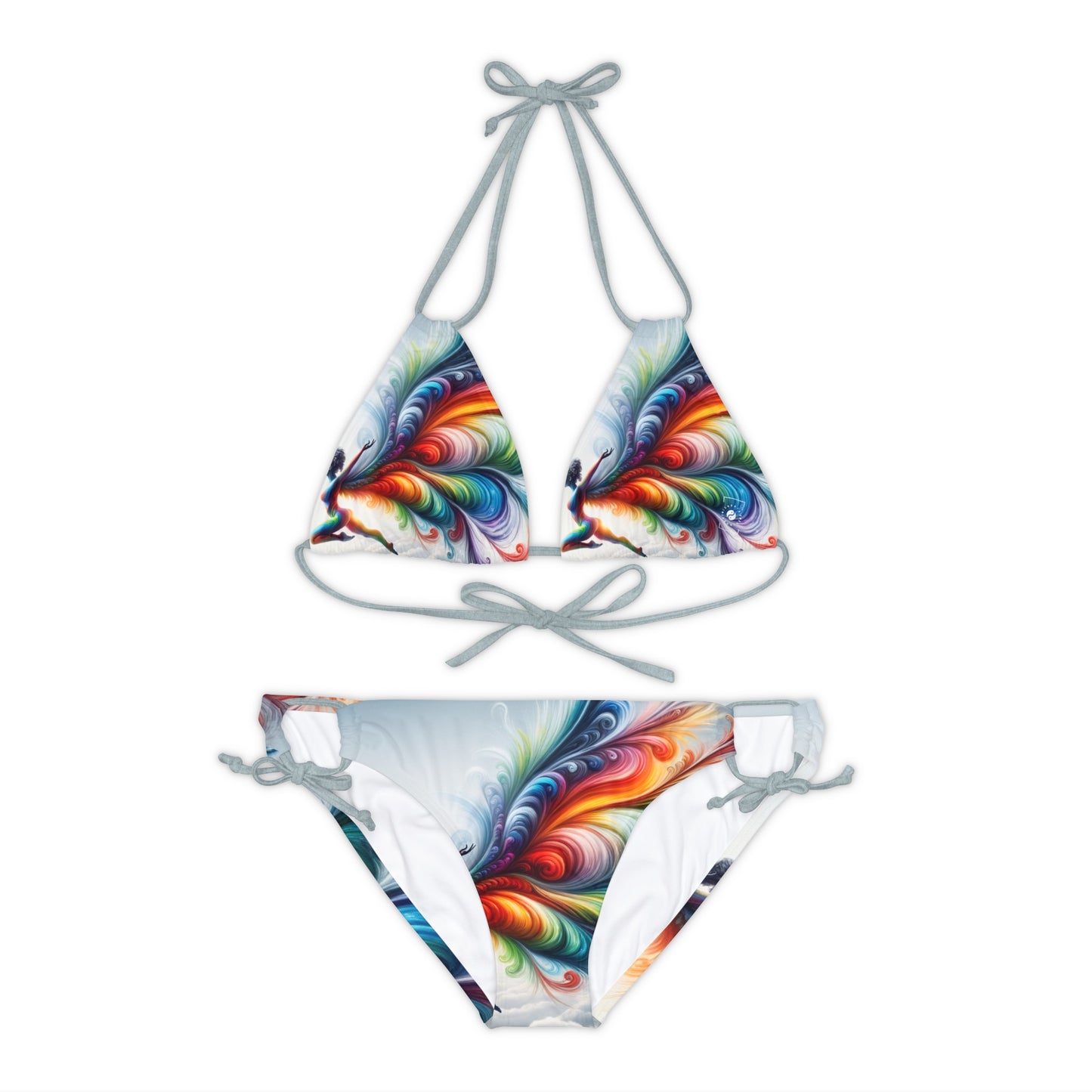 "Yogini's Rainbow Flight" - Lace-up Bikini Set