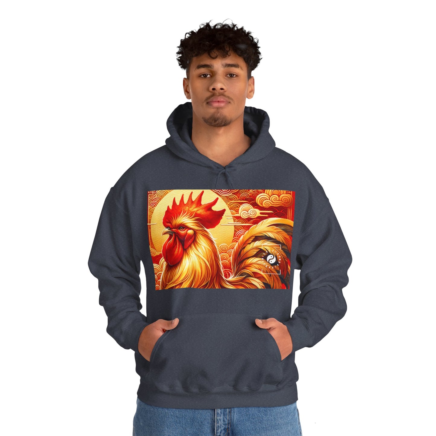 "Crimson Dawn: The Golden Rooster's Rebirth" - Hoodie