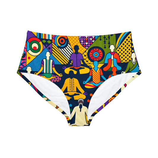 "Vibrant Sadana: Unleashing the Prana in Nouveau Réalité" - High Waisted Bikini Bottom