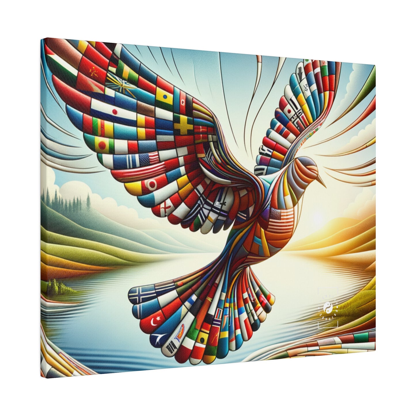 "Global Tapestry of Tranquility" - Art Print Canvas