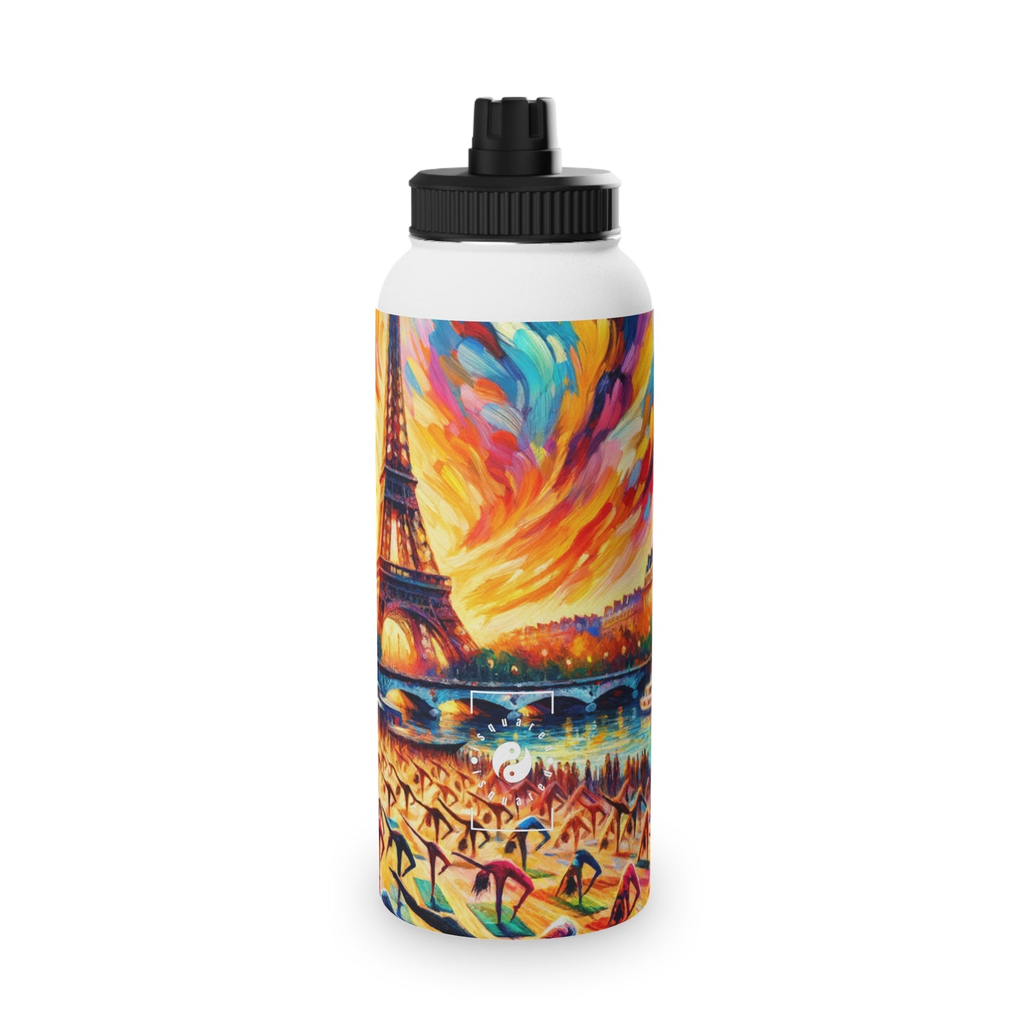 Parisian Yoga Chic - Sports Water Bottle