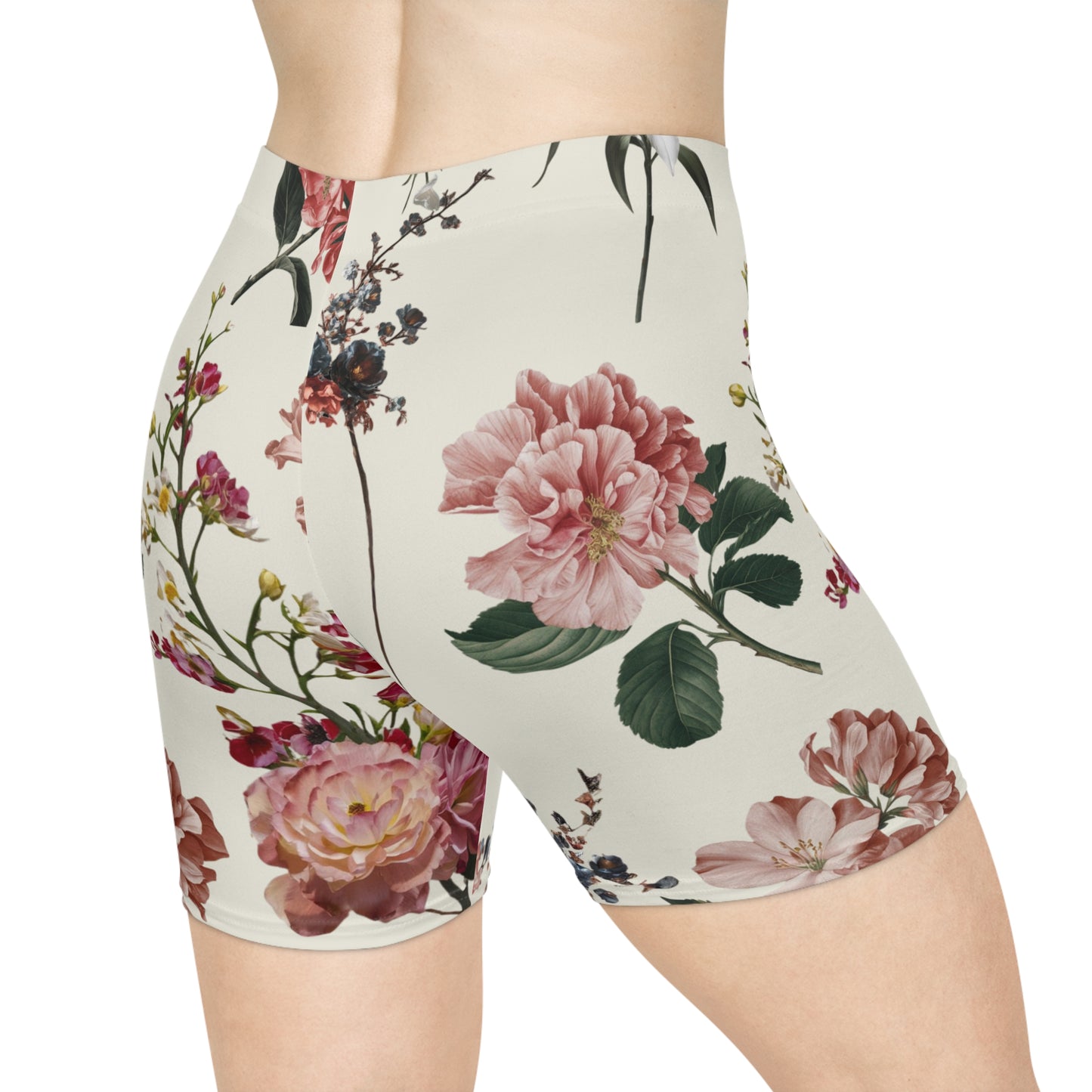 Botanicals on Beige - Hot Yoga Short