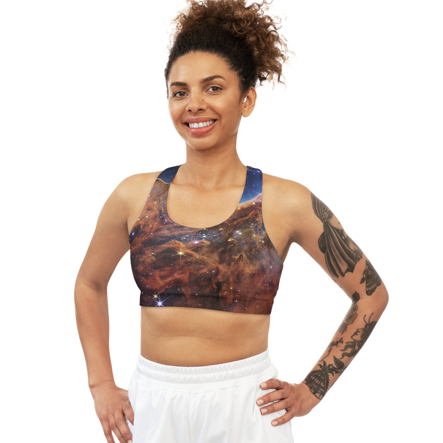 “Cosmic Cliffs” in the Carina Nebula (NIRCam Image) - JWST Collection - Seamless Sports Bra