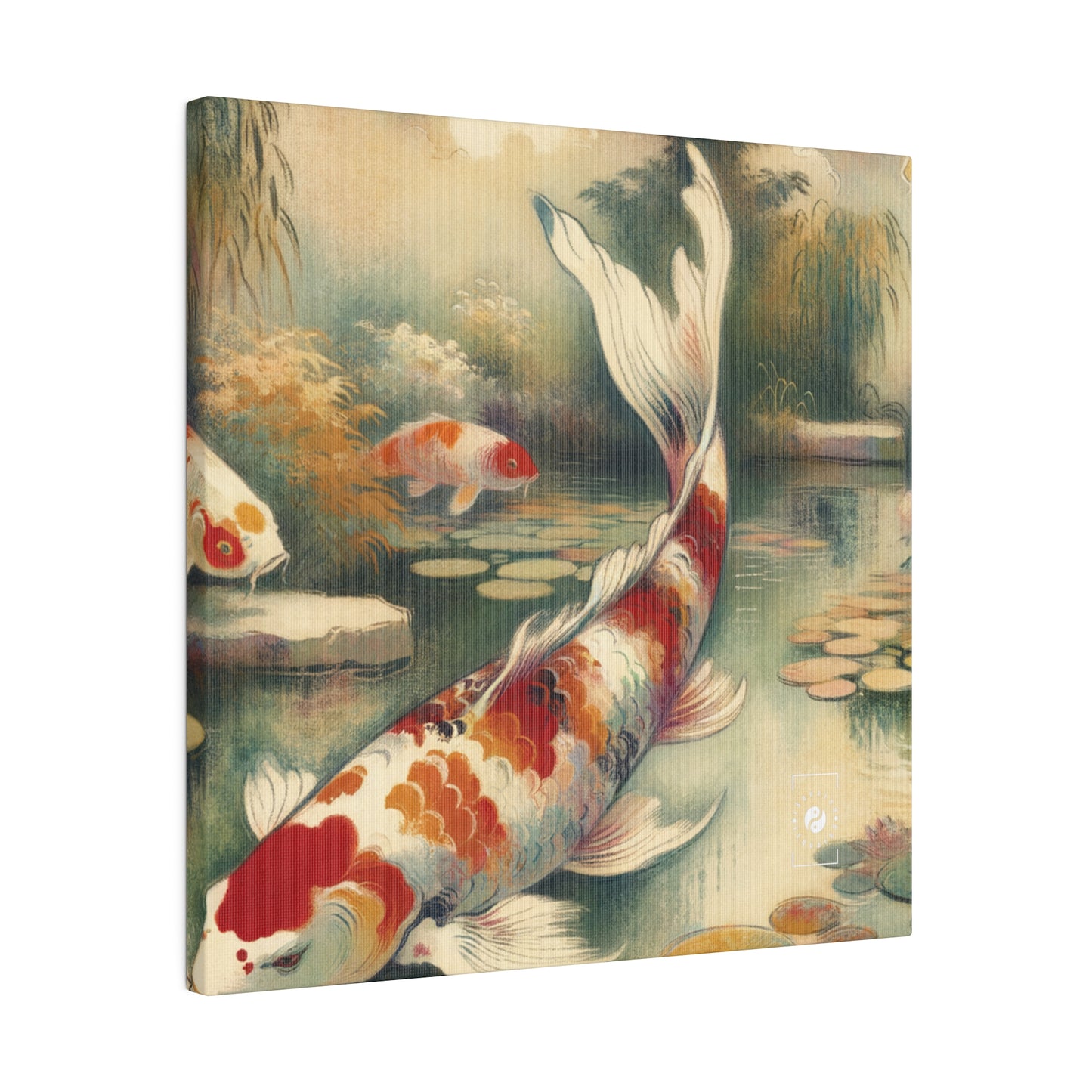 Koi Lily Pond - Art Print Canvas