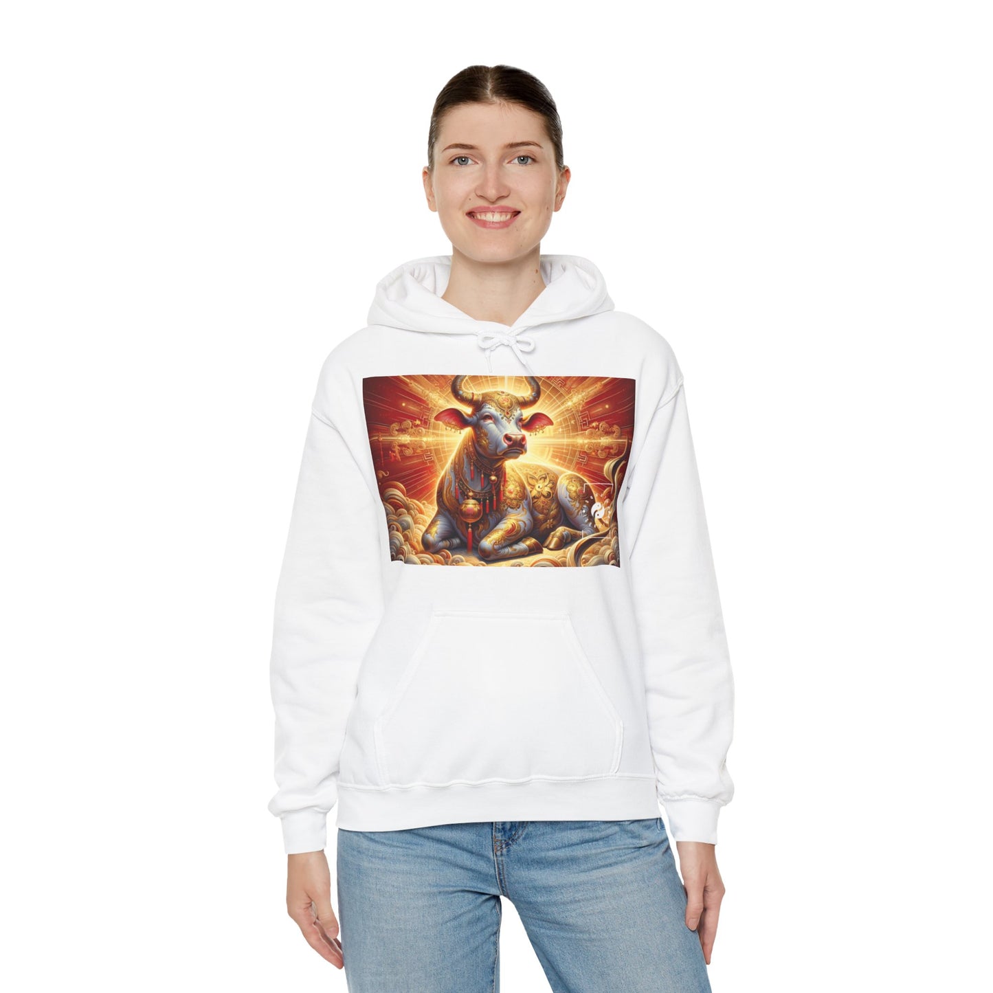 "Golden Euphoria: A Dance of the Divine Bovine" - Hoodie